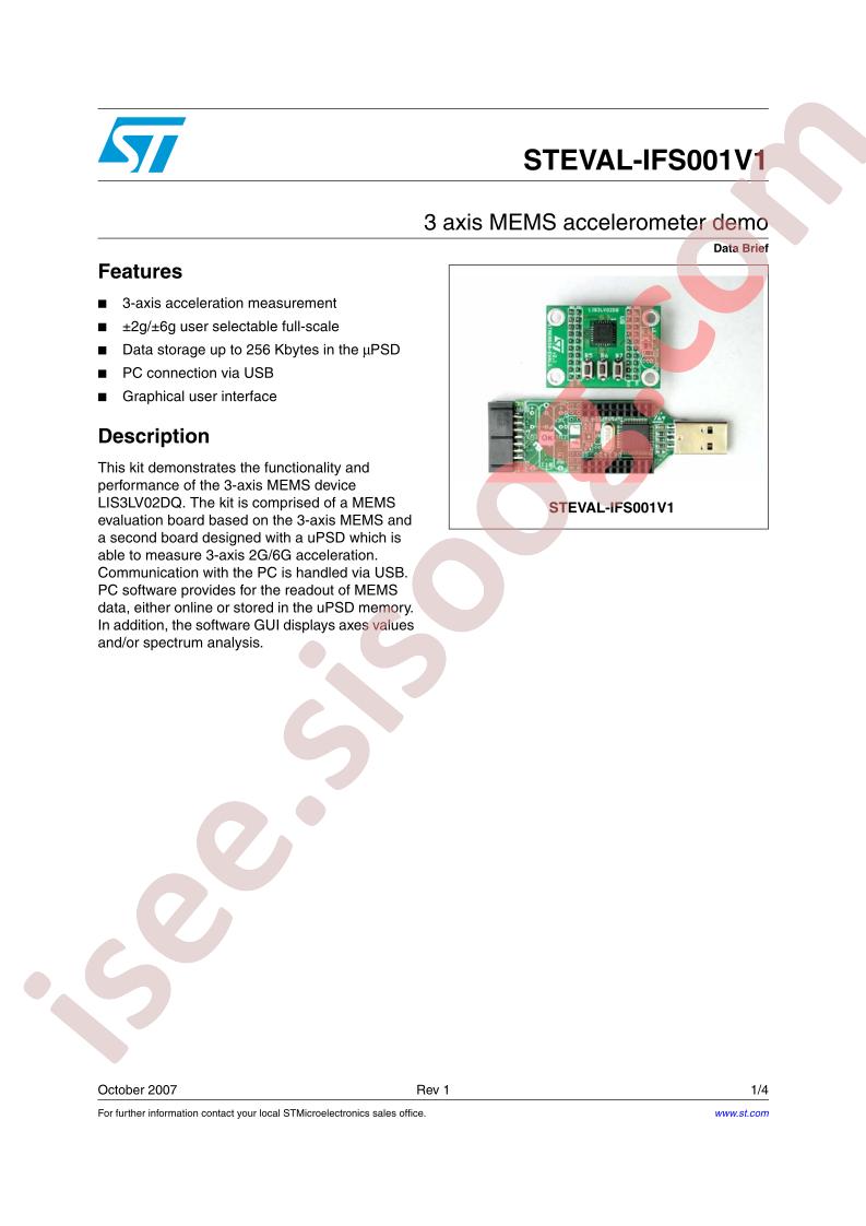 STEVAL-IFS001V1 Data Brief