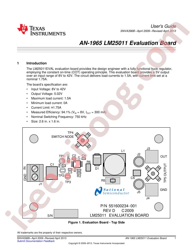 LM25011 Eval Brd Guide