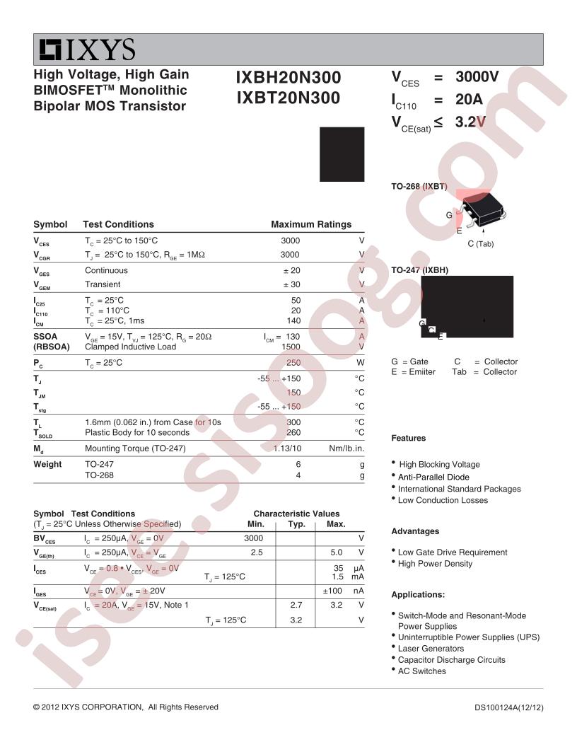 IXB(H,T)20N300