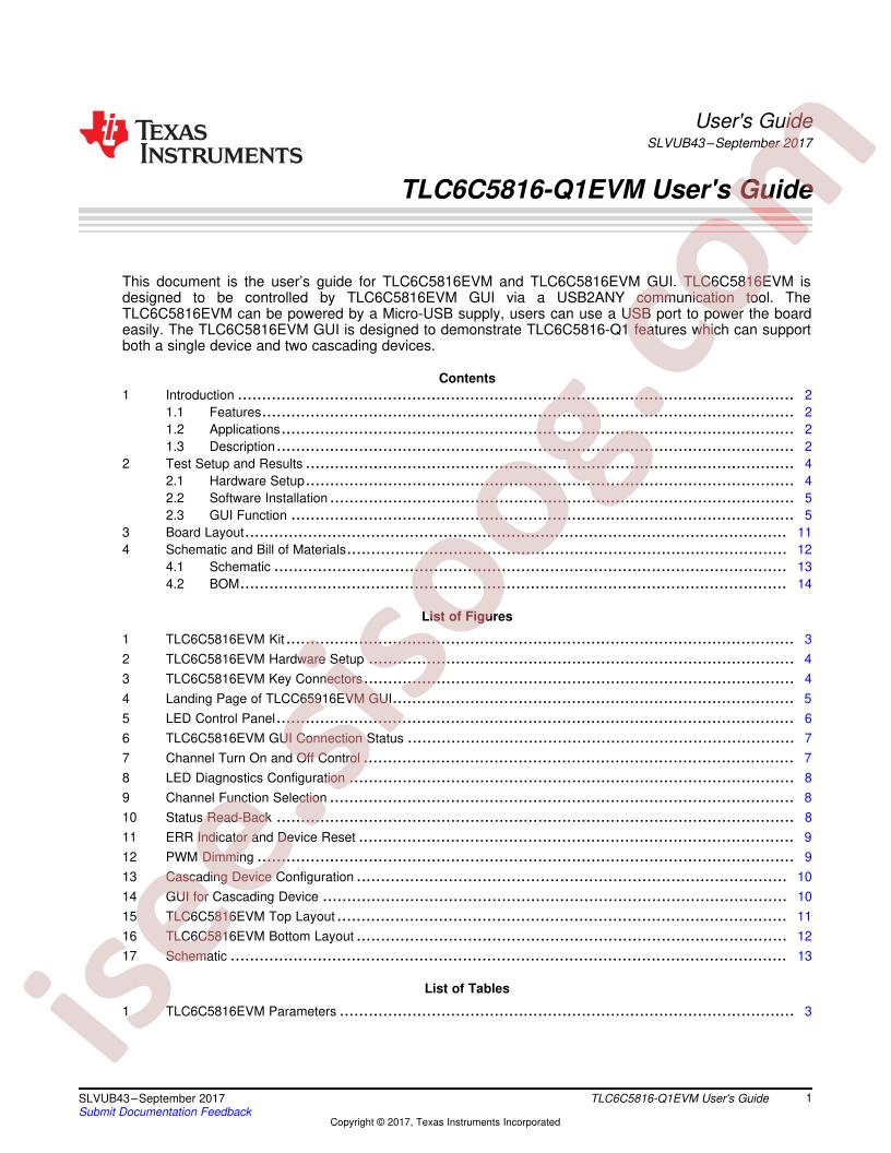 TLC6C5816EVM User Guide