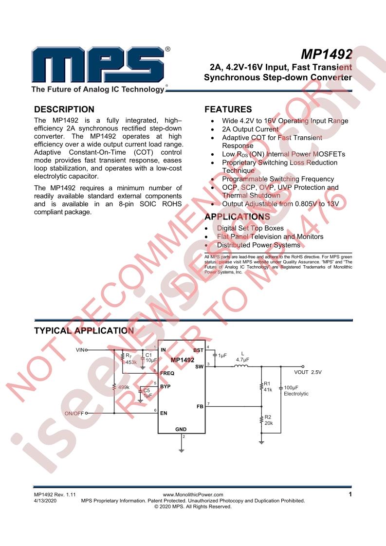 MP1492 Datasheet