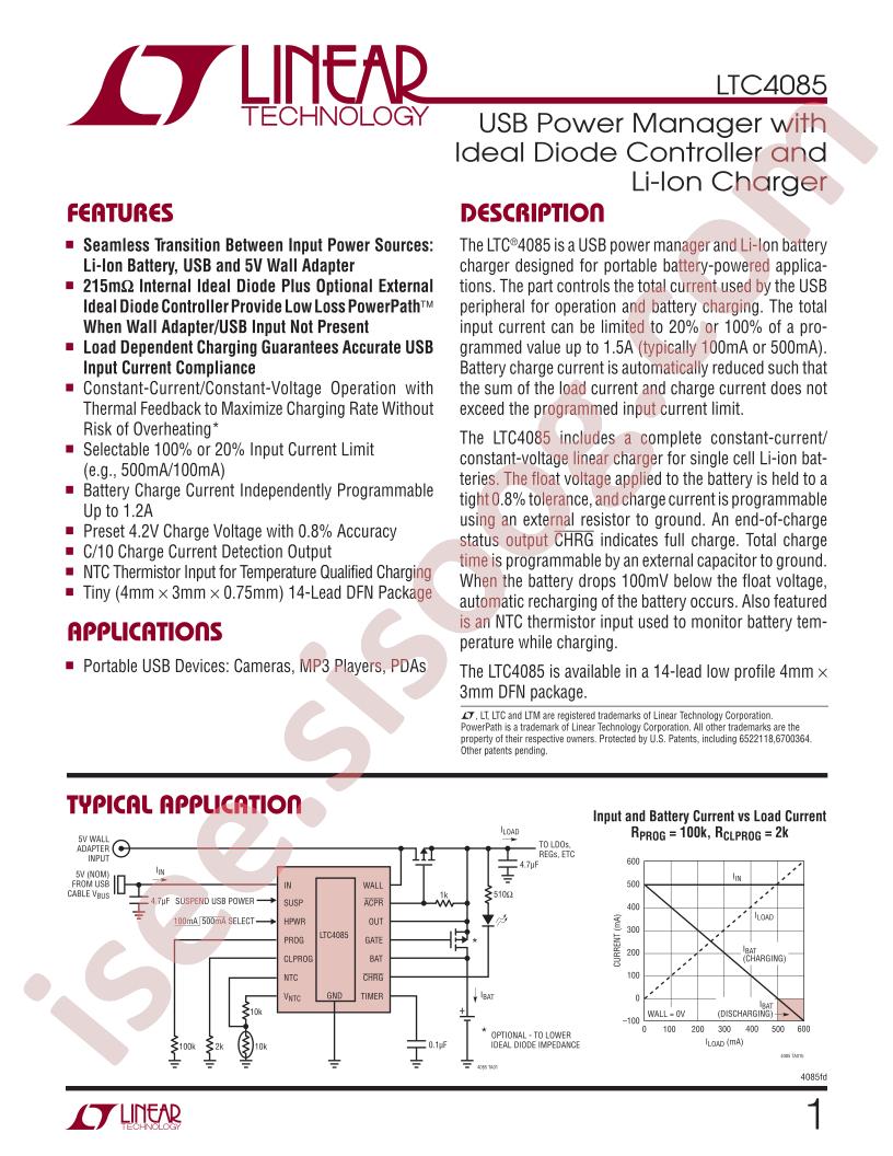 LTC4085 Datasheet