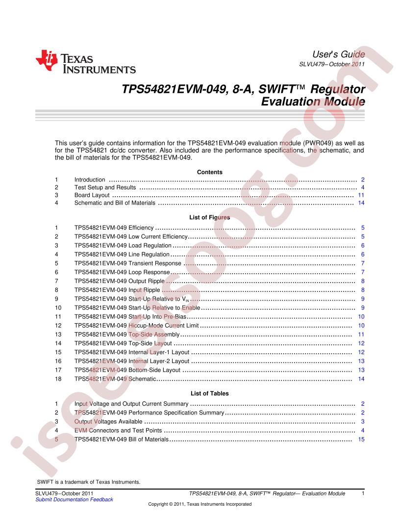 TPS54821EVM-049 User Guide