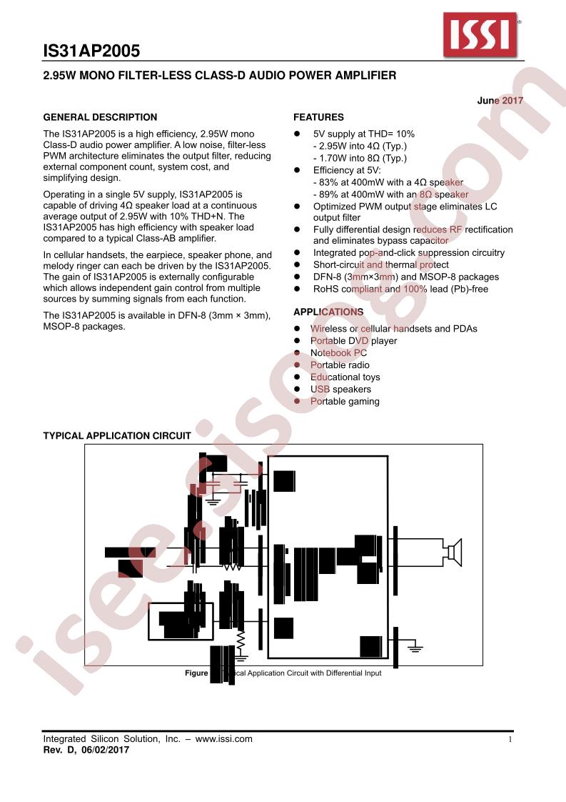 IS31AP2005 Datasheet