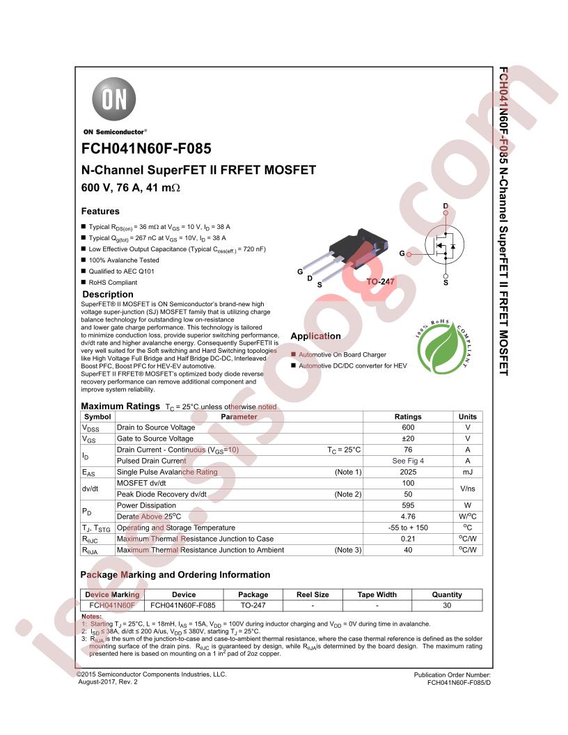 FCH041N60F-F085