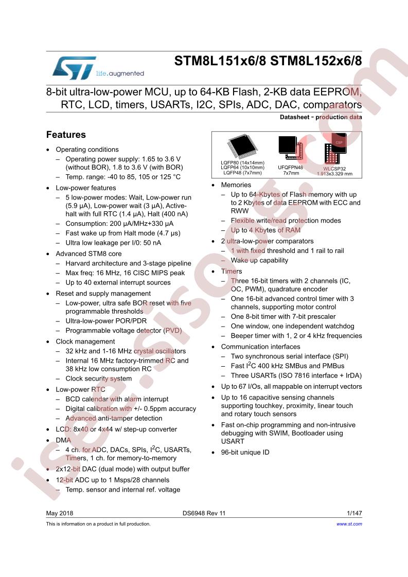 STM8L151x(6,8), 152x(6,8)
