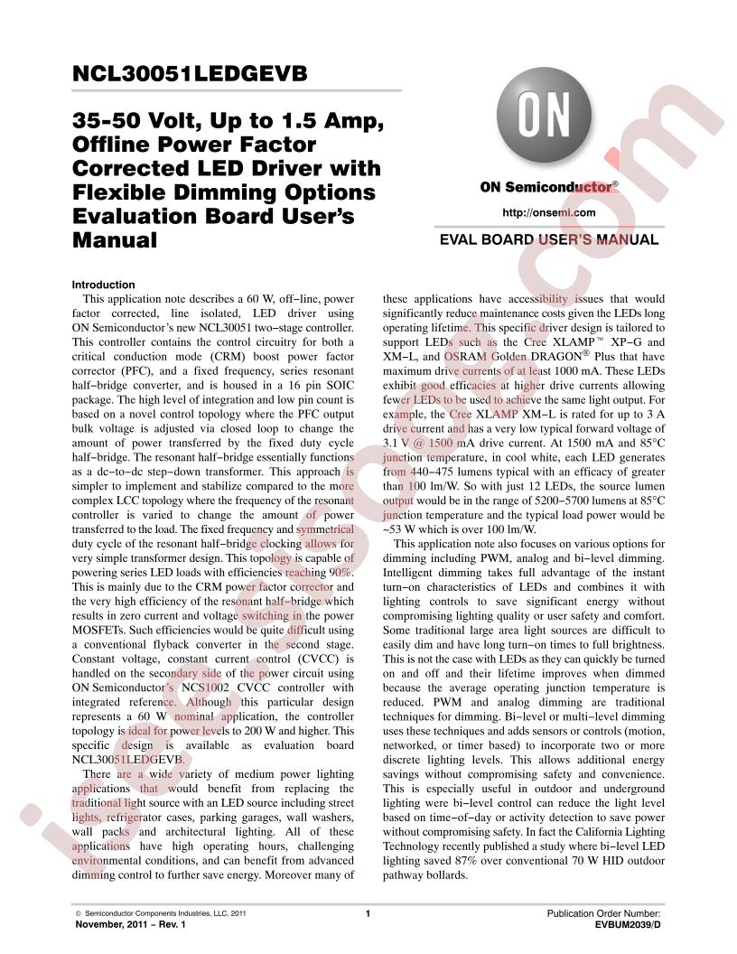 NCL30051LEDGEVB User Manual
