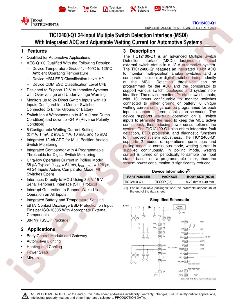 TIC12400-Q1 Datasheet