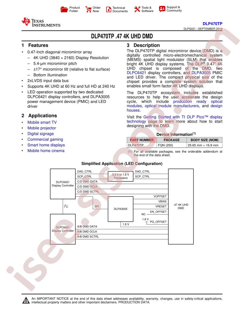 DLP470TP Datasheet