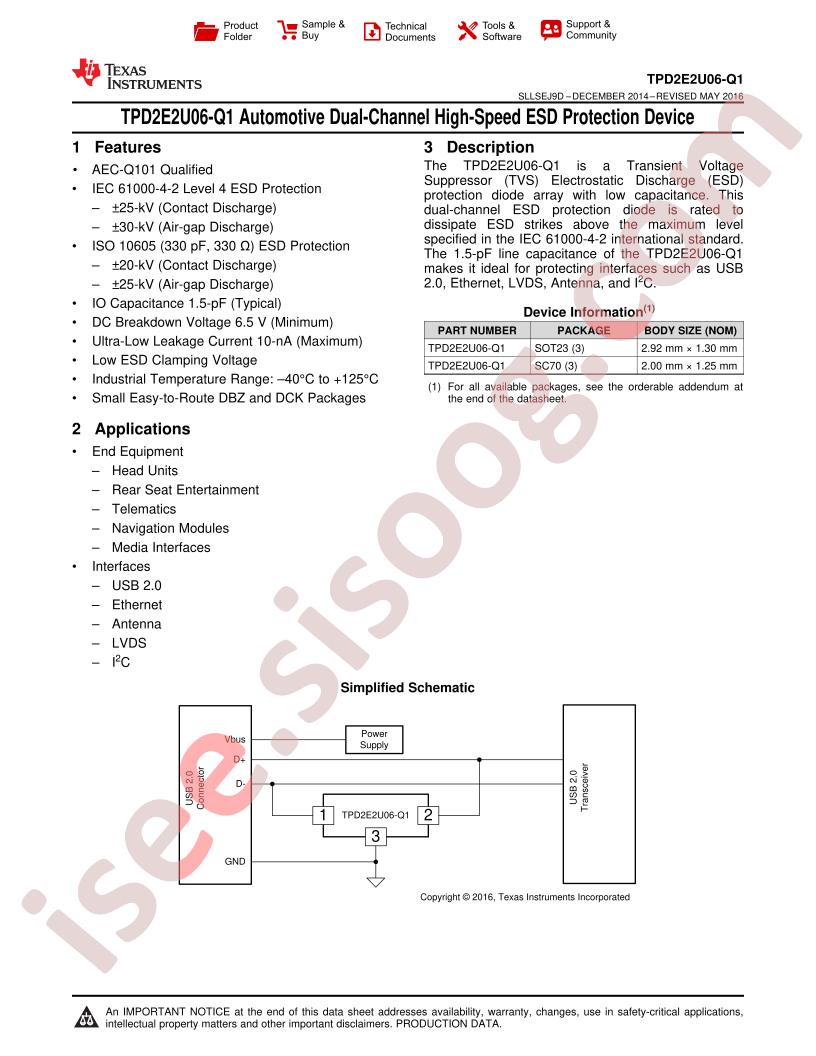 TPD2E2U06-Q1 Datasheet