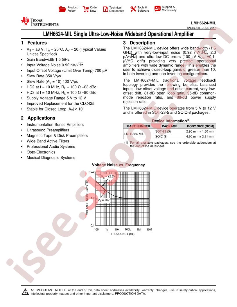 LMH6624 Datasheet