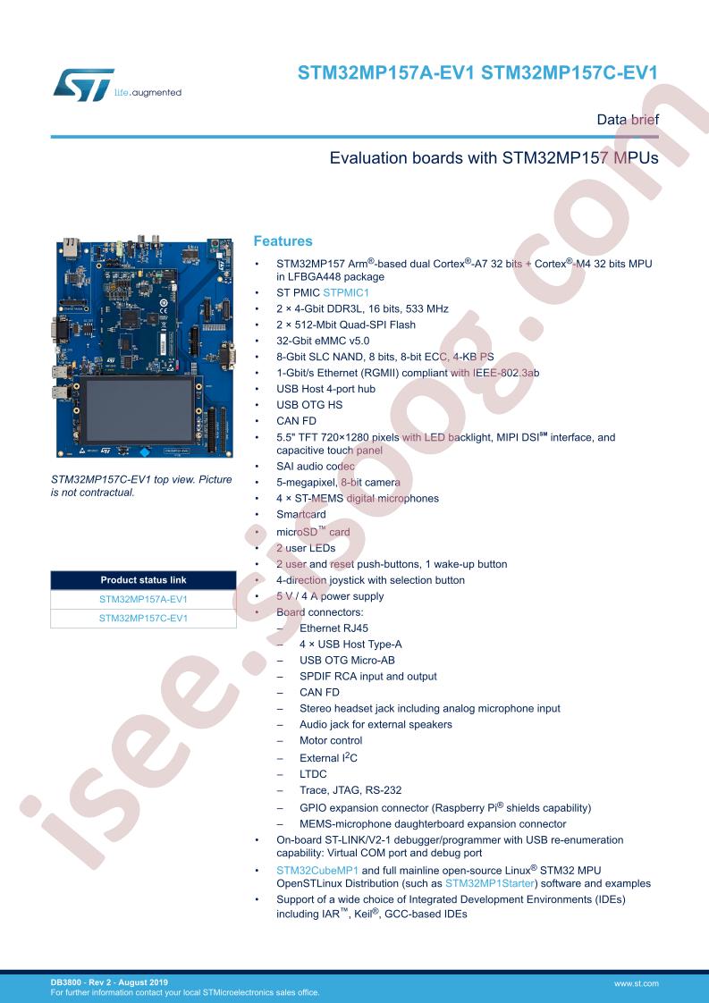 STM32MP157(A,C)-EV1 Data Brief