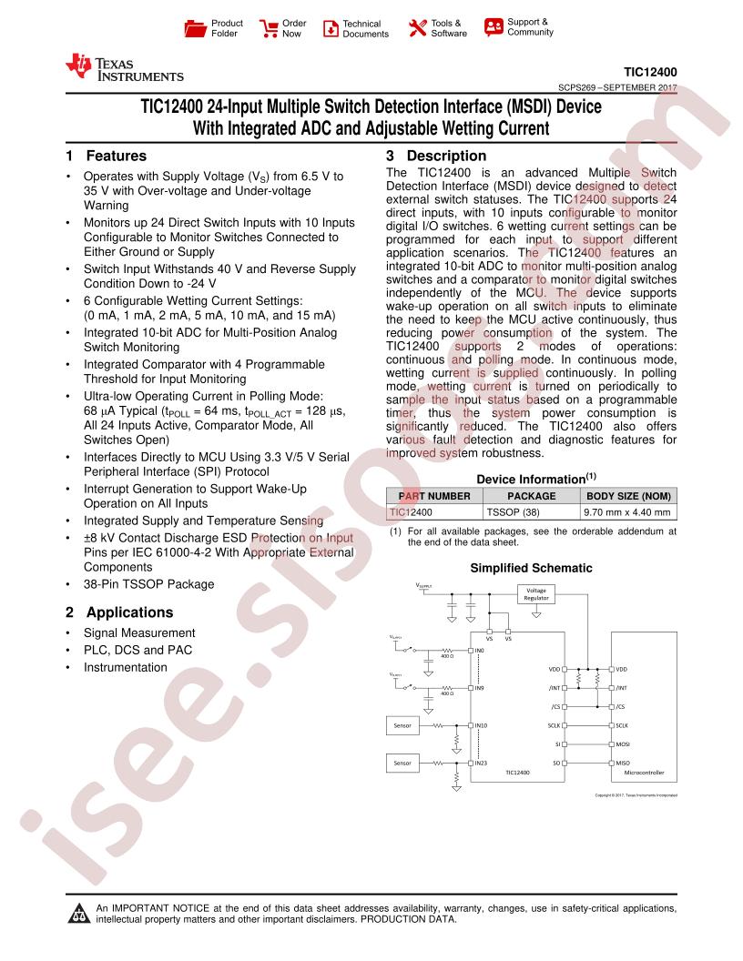 TIC12400 Datasheet