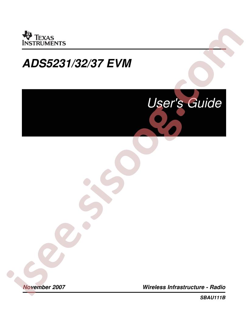 ADS5231/32/37 EVM Guide