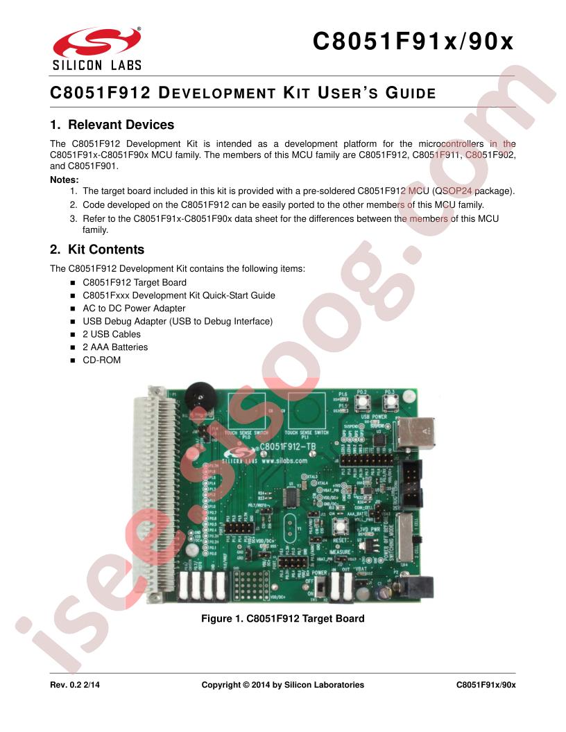 C8051F912-DK Guide