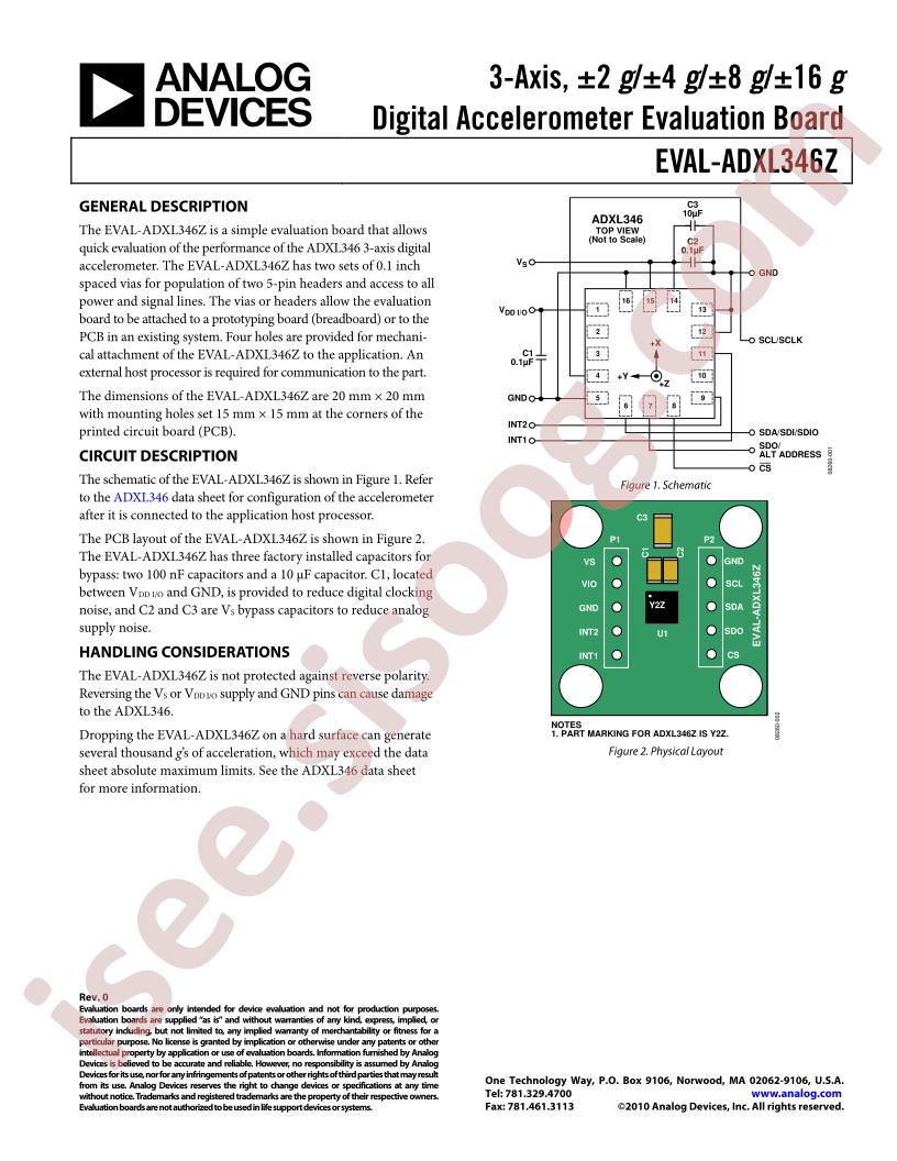 EVAL-ADXL346Z Datasheet