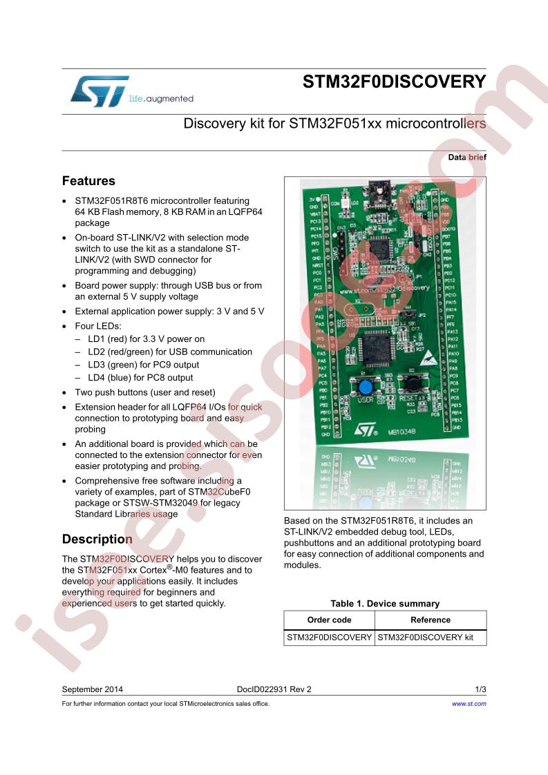 STM32F0DISCOVERY Brief