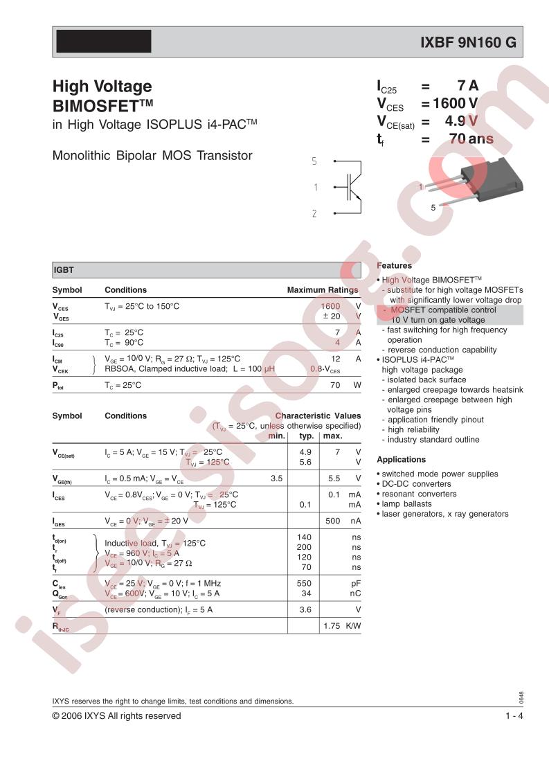 IXBF9N140G/160G