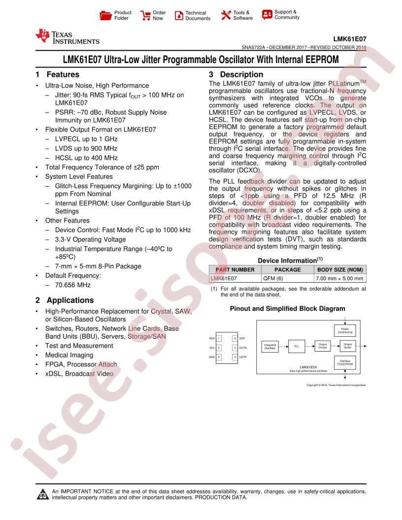 LMK61E07 Datasheet