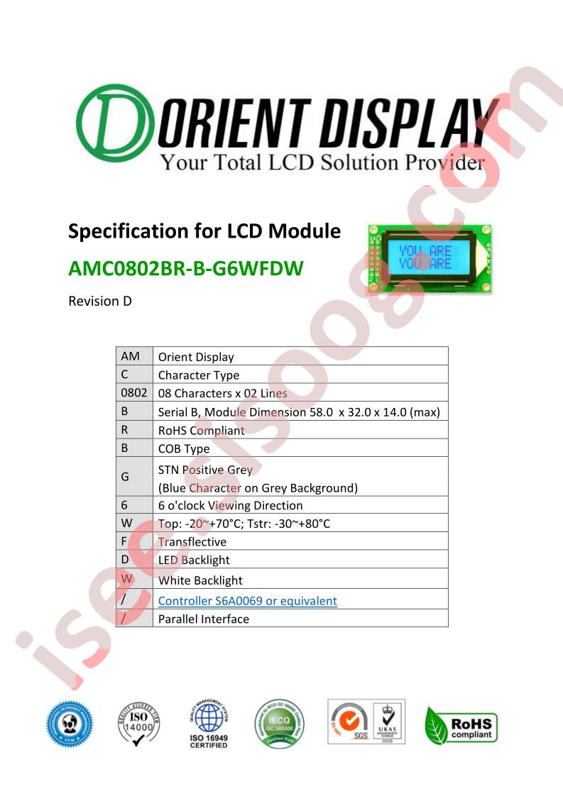 AMC0802BR-B-G6WFDW Datasheet