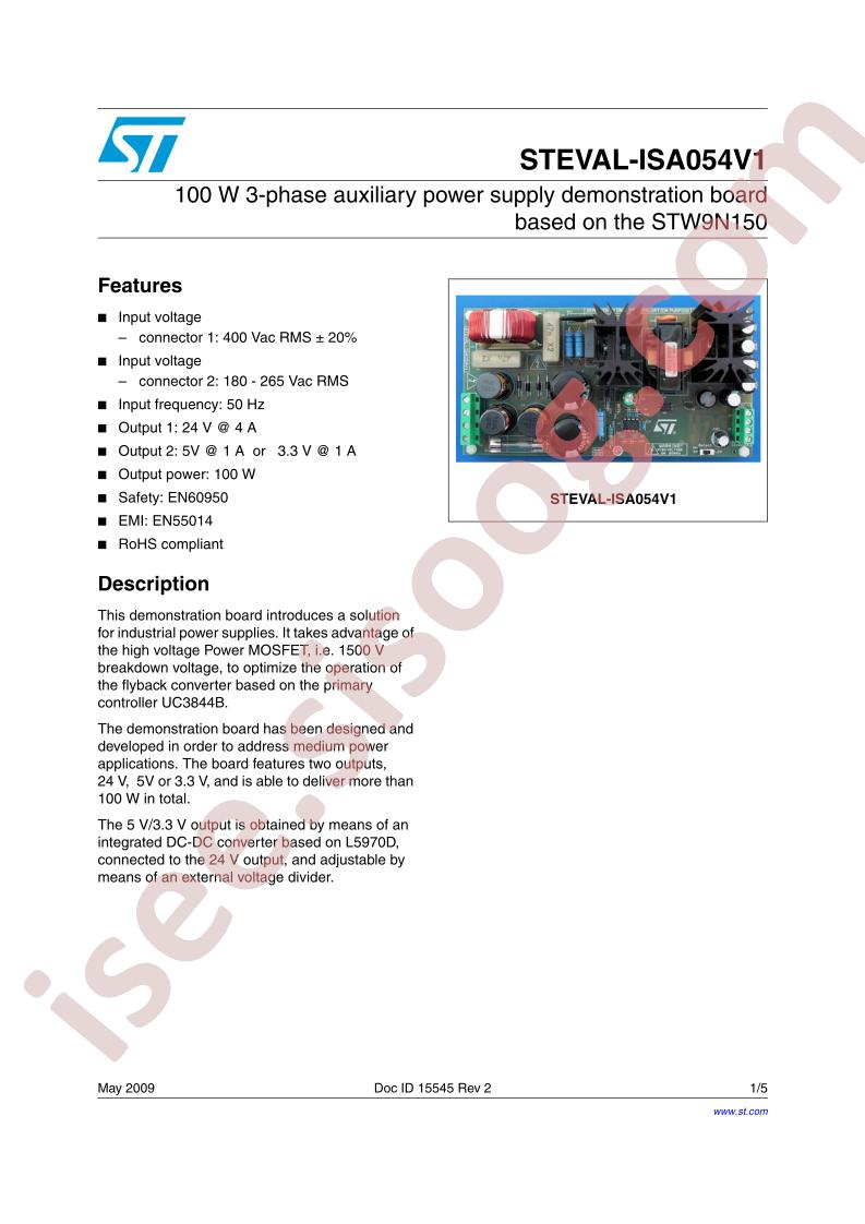 STEVAL-ISA054V1 Datasheet