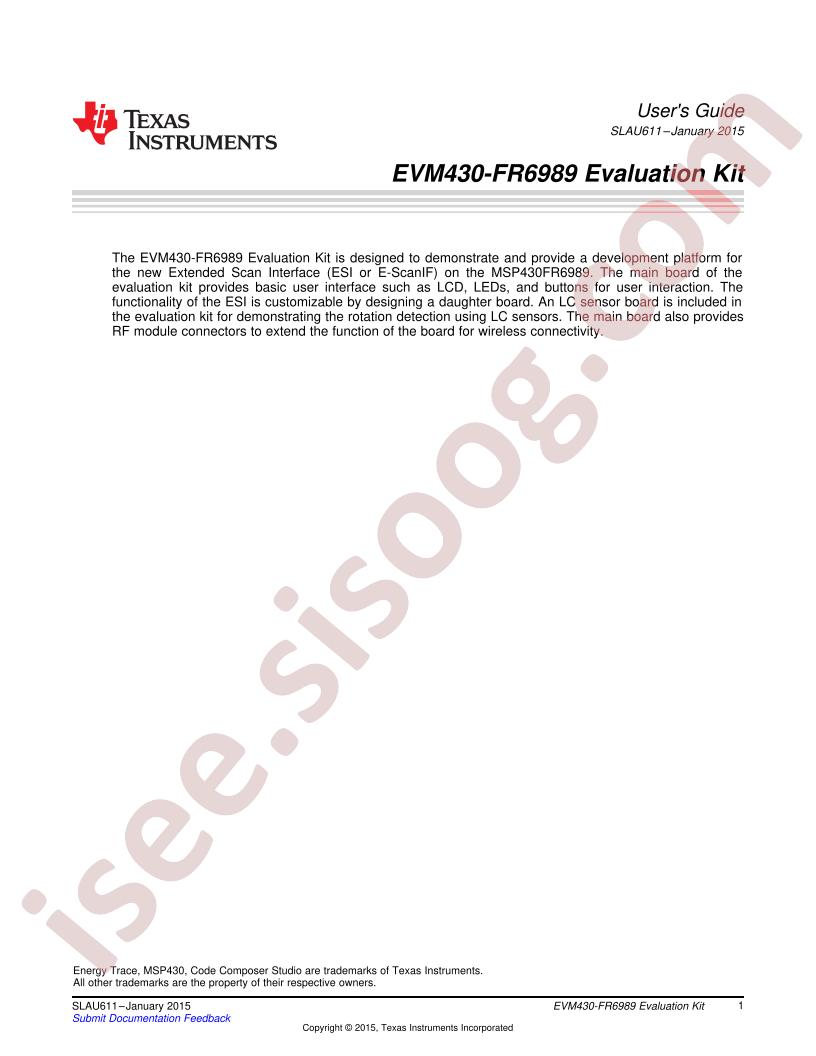 EVM430-FR6989 User Guide