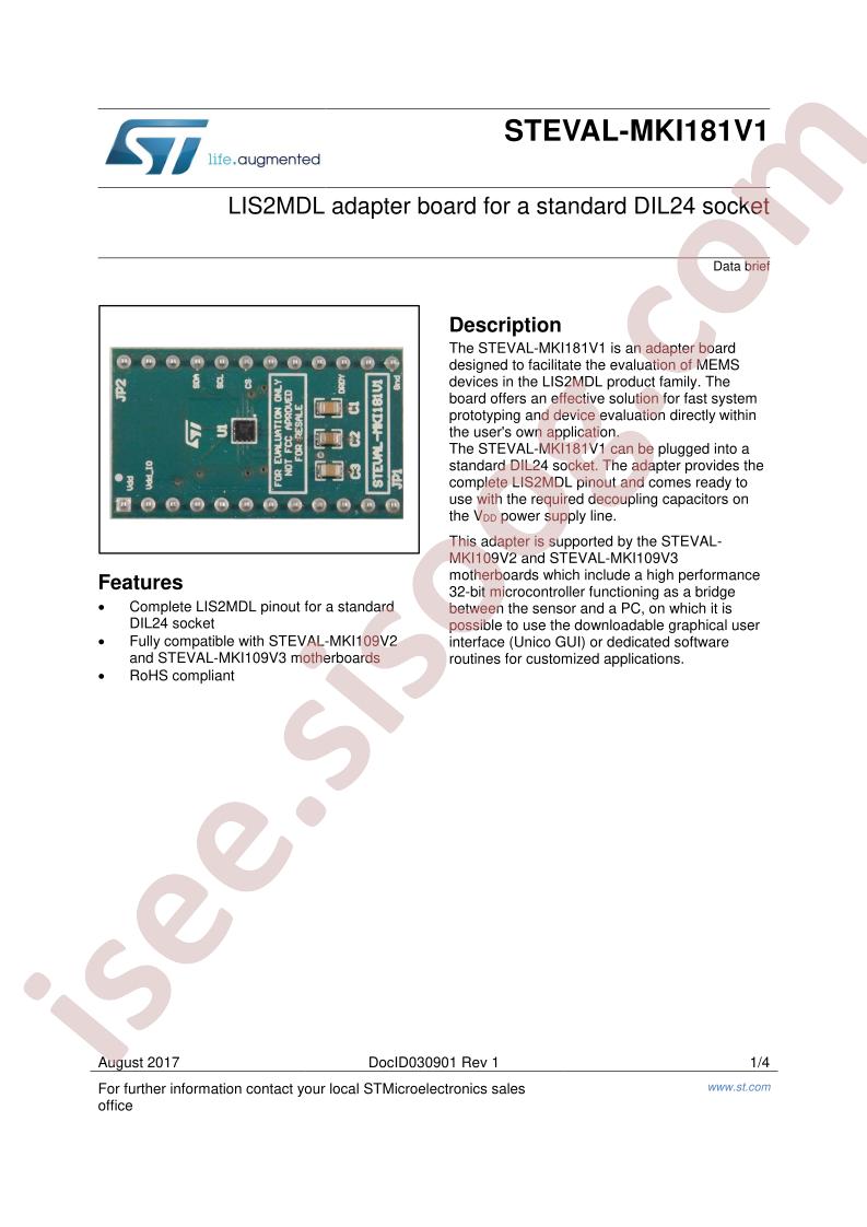 STEVAL-MKI181V1 Brief