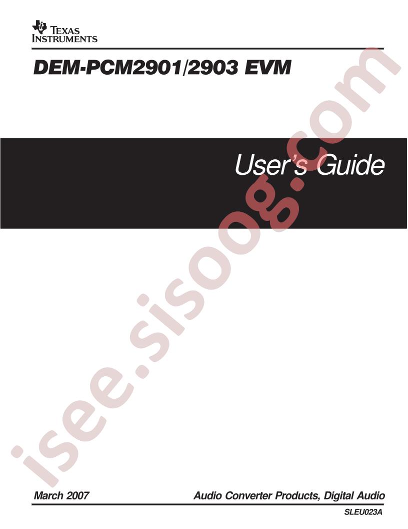 DEM-PCM2901-2903 Guide