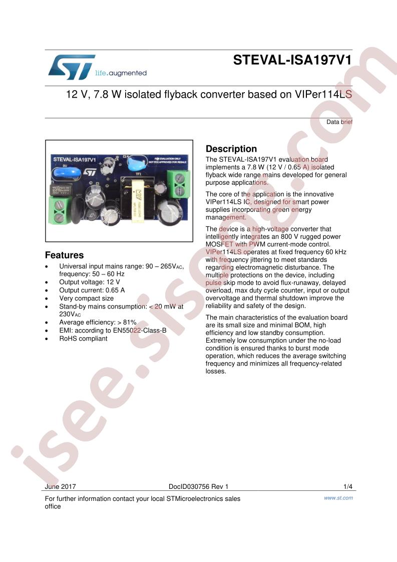 STEVAL-ISA197V1 Data Brief