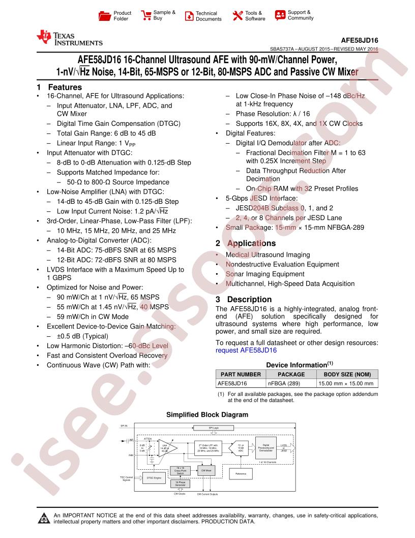 AFE58JD16 Datasheet