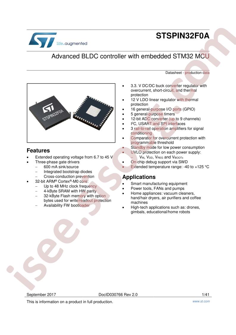 STSPIN32F0A Datasheet