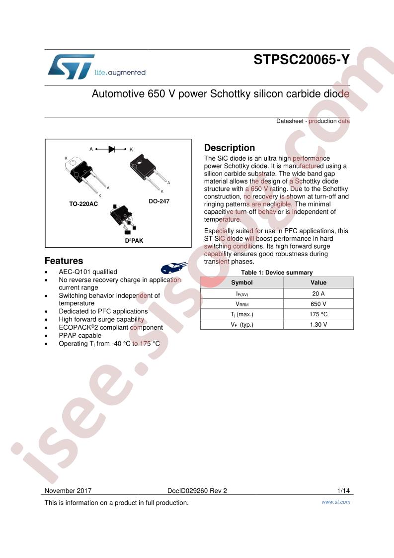 STPSC20065DY Datasheet