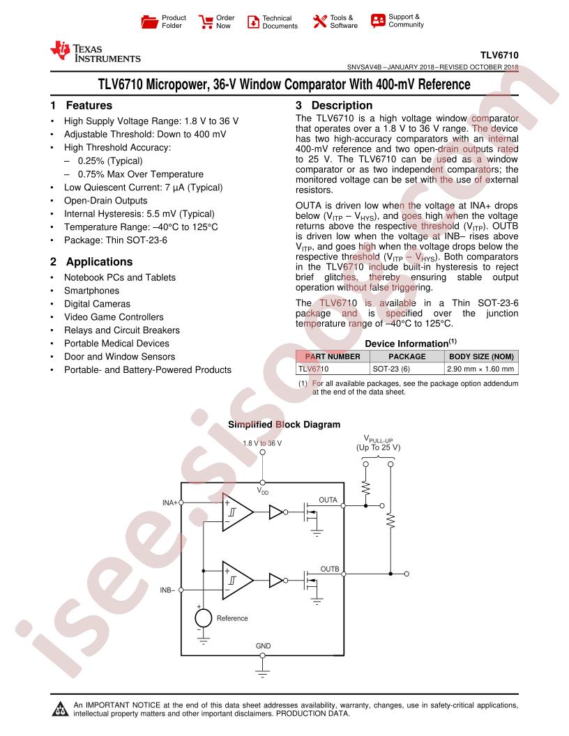 TLV6710 Datasheet