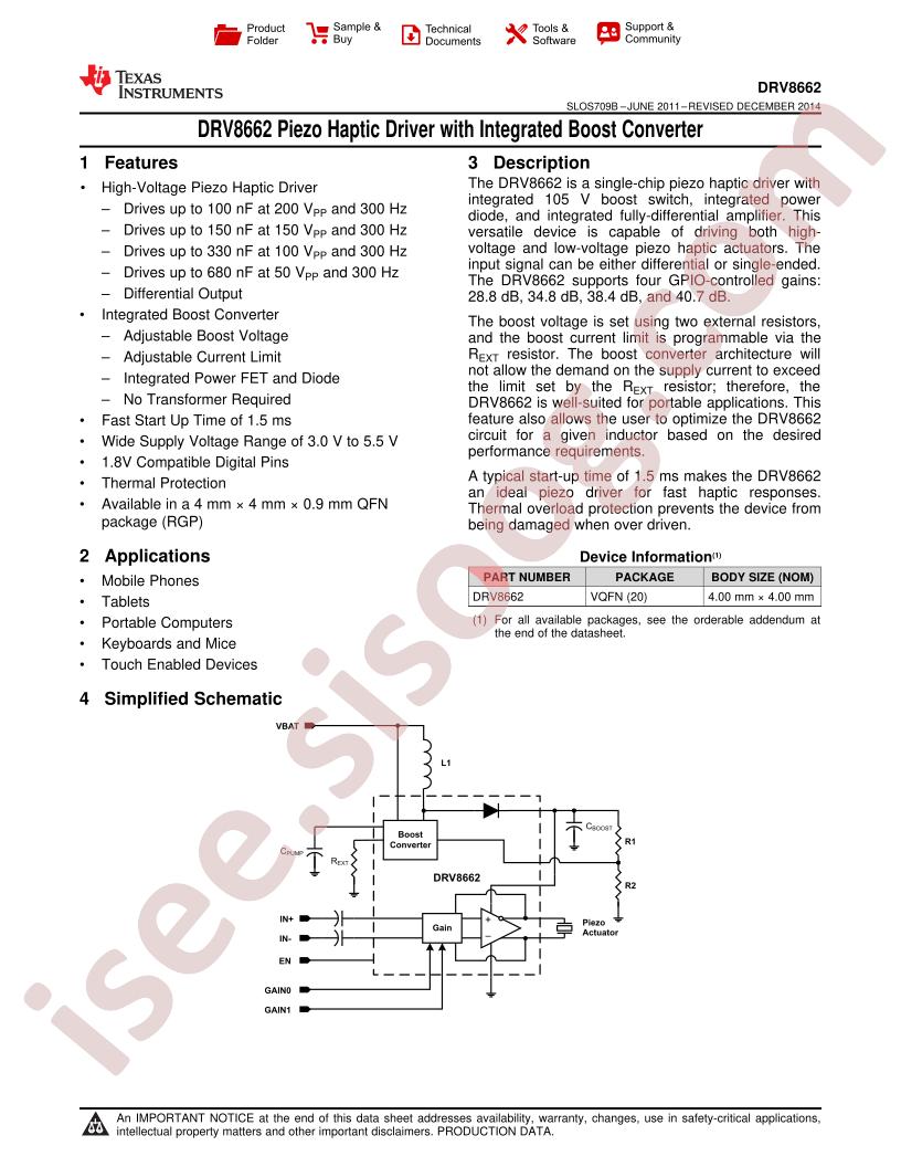 DRV8662 Datasheet