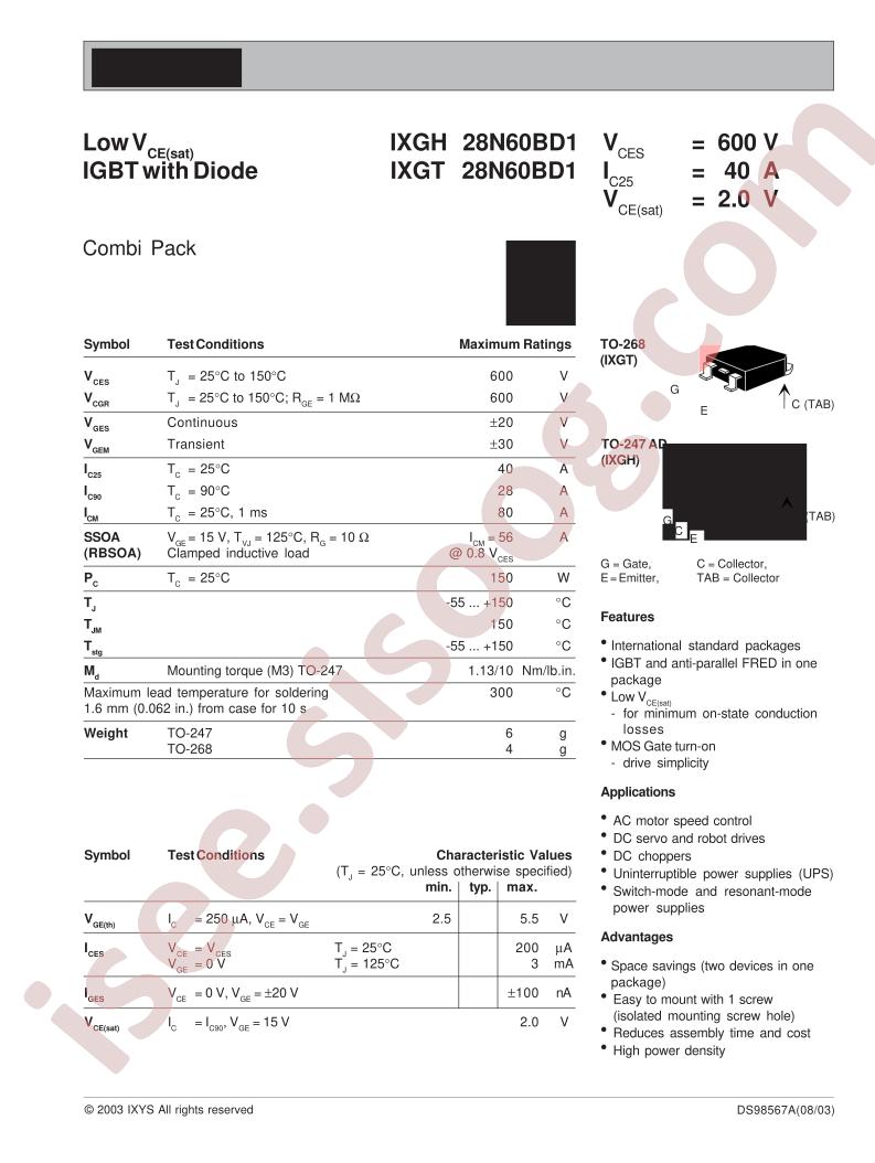 IXG(H,T)28N60BD1