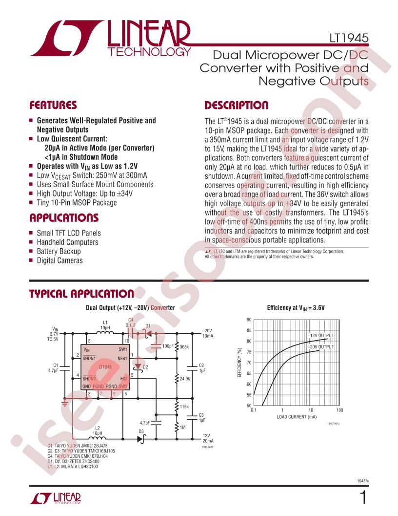 LT1945 Datasheet