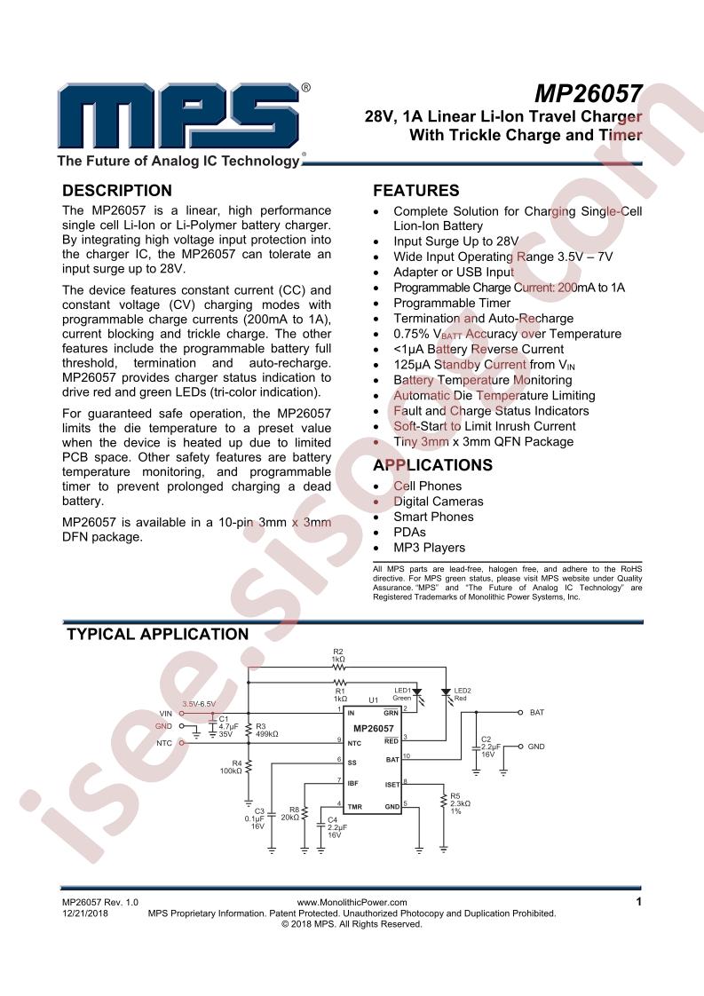 MP26057 Datasheet