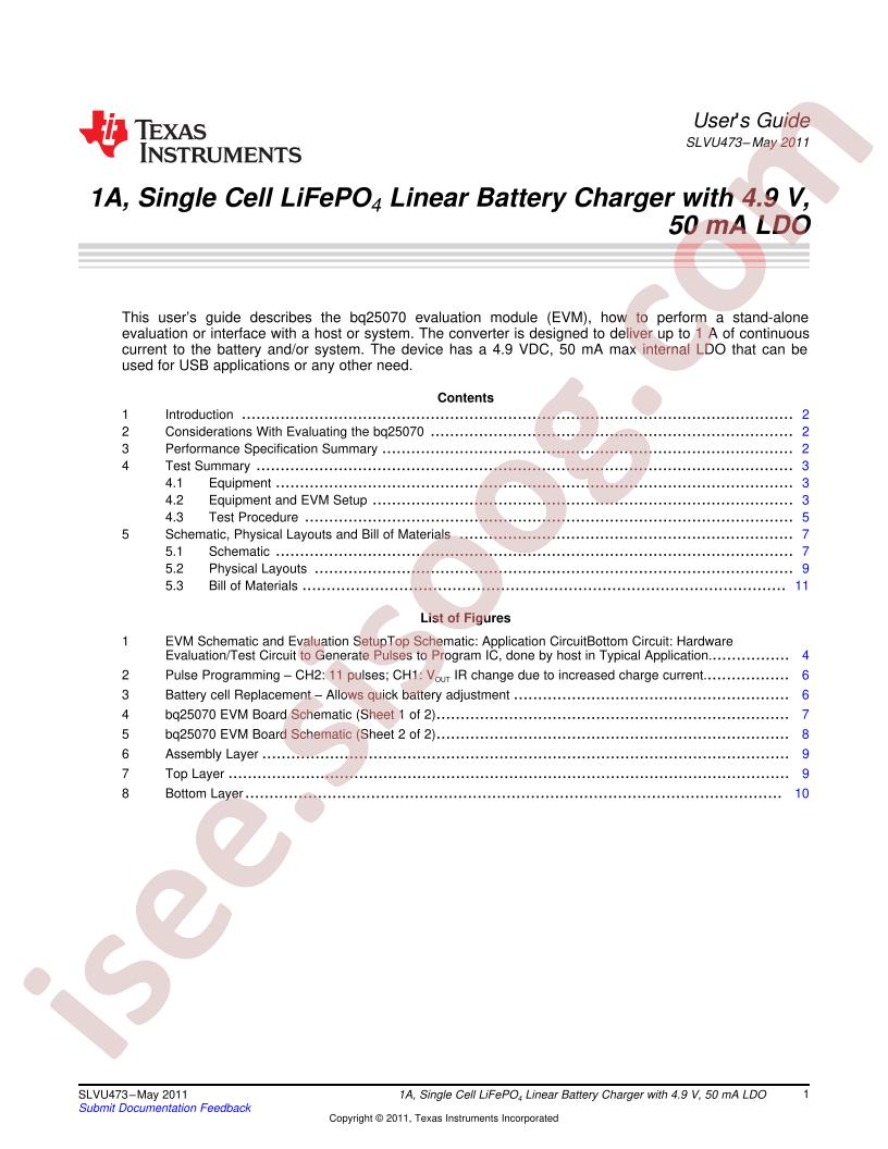 BQ25070EVM Guide