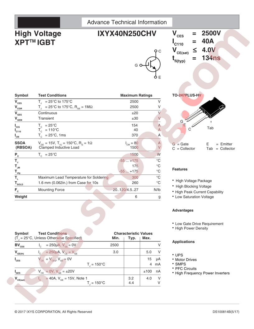 IXYX40N250CHV