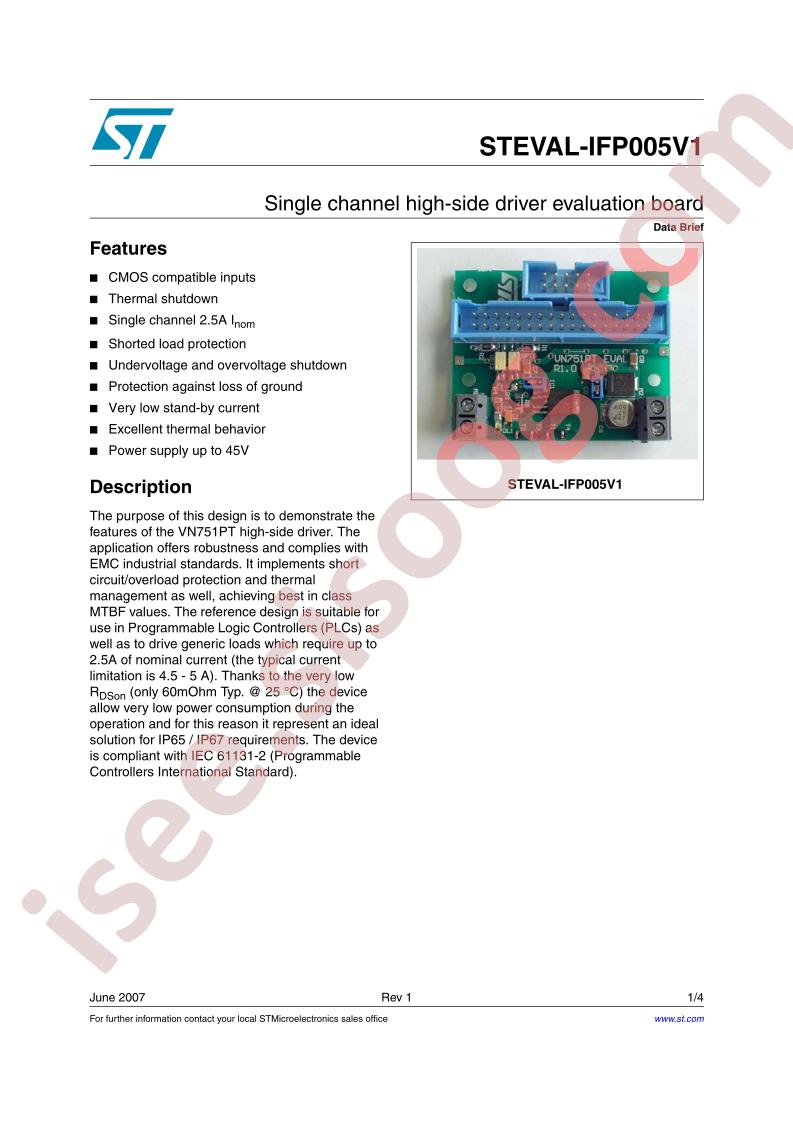 STEVAL-IFP005V1 Data Brief