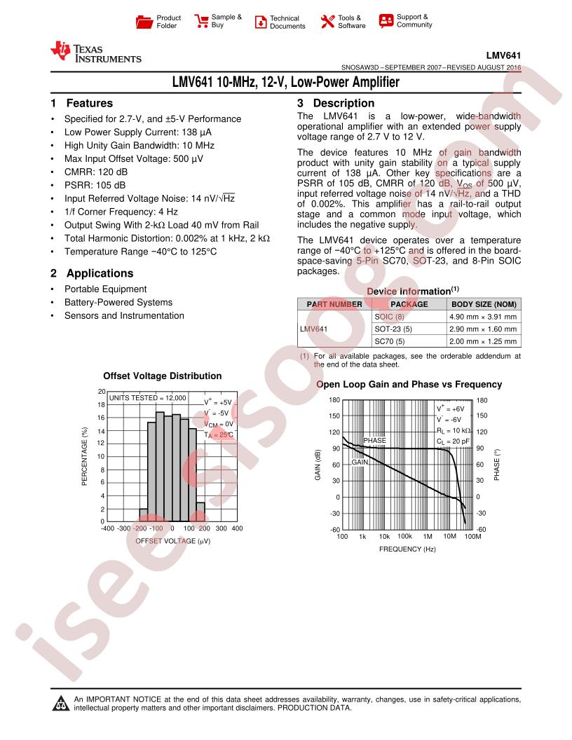 LMV641 Datasheet