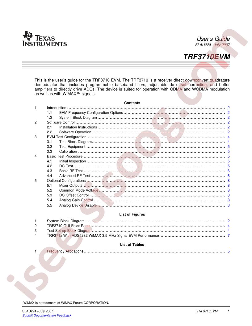 TRF3710EVM Guide