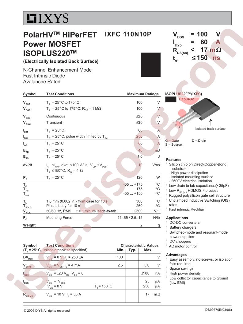IXFC110N10P