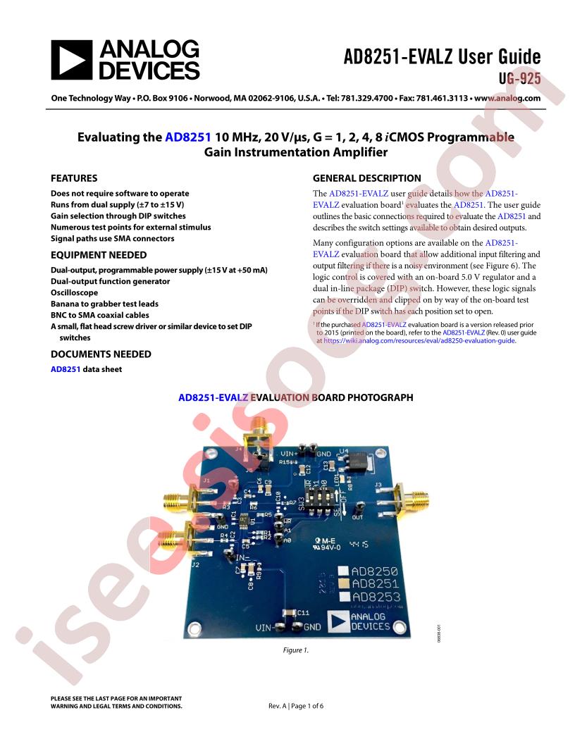 AD8251-EVALZ User Guide