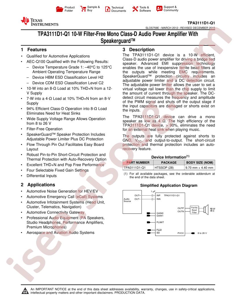 TPA3111D1-Q1