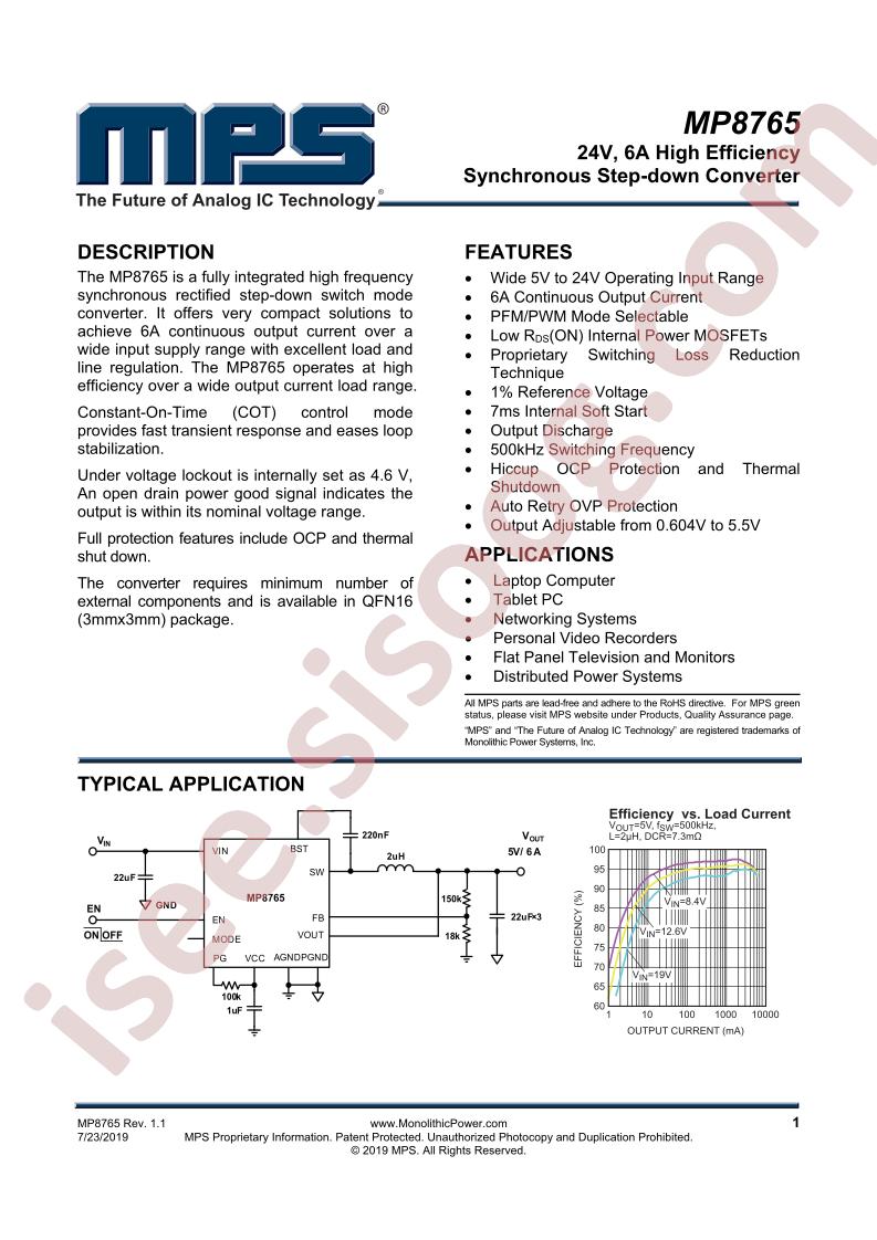 MP8765 Datasheet