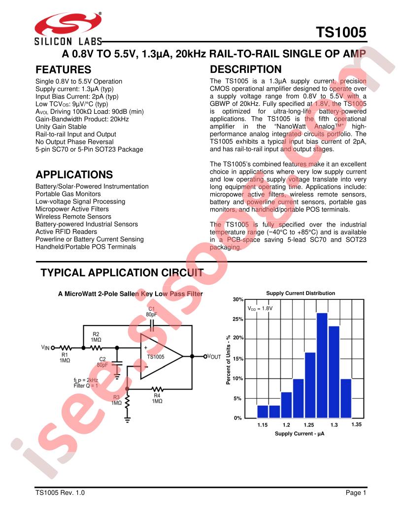 TS1005 Datasheet
