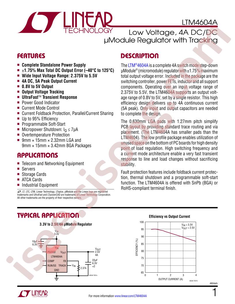 LTM4604A Datasheet