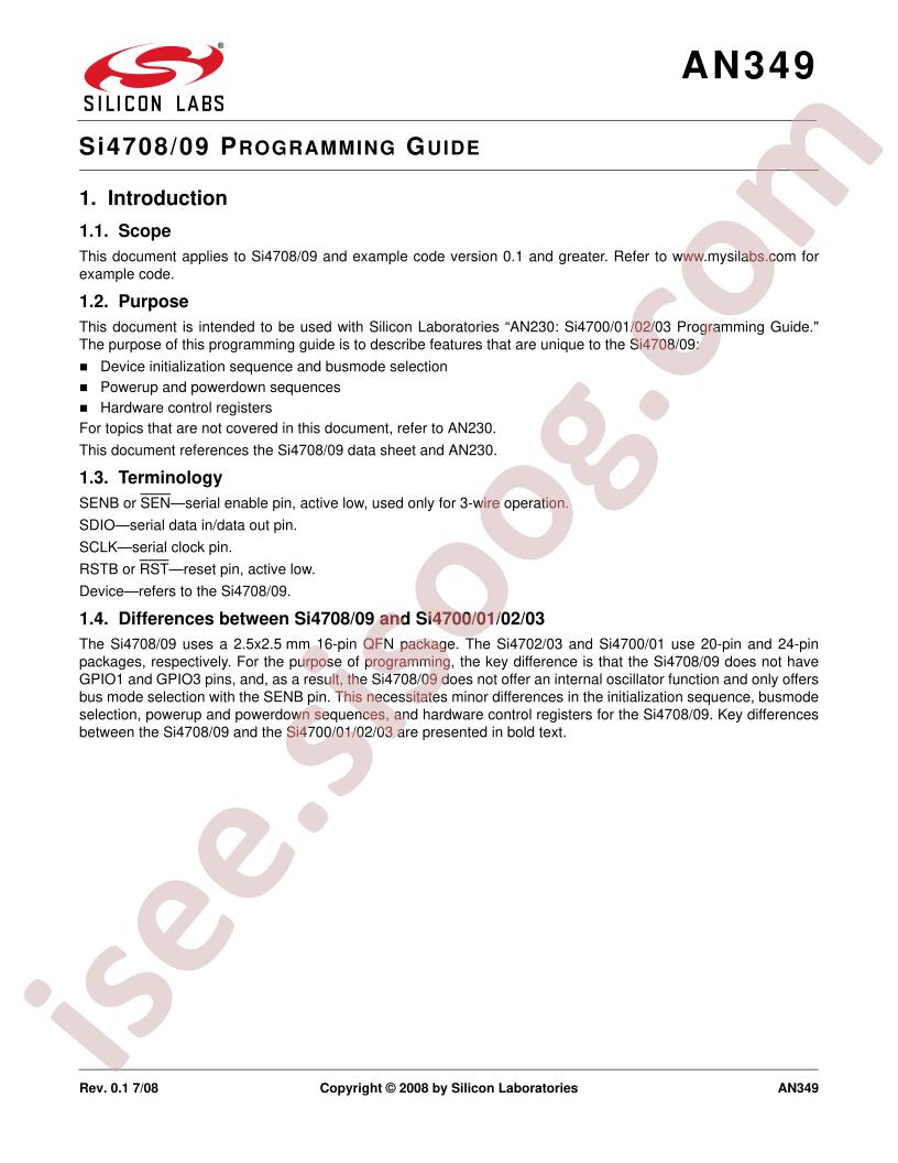 Si4708, 4709 Programming Guide
