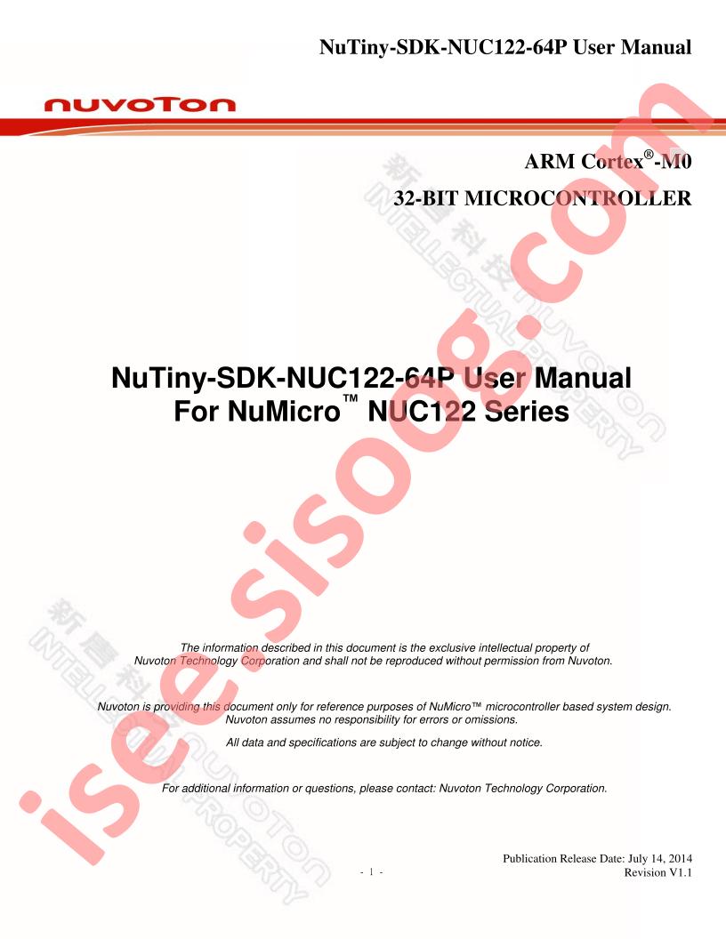 NuTiny-SDK-NUC122-64P User Manual